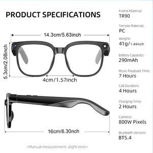 <span class=keywords><strong>Gafas</strong></span> <span class=keywords><strong>de</strong></span> <span class=keywords><strong>Sol</strong></span> Inteligentes con IA, Cámara <span class=keywords><strong>de</strong></span> 800W, TR90, IP65, Resistentes al Agua, Traducción en Tiempo Real, Asistente <span class=keywords><strong>de</strong></span> Voz, Audio <span class=keywords><strong>de</strong></span> Oreja Abierta, Sonido Direccional - Product Image 5