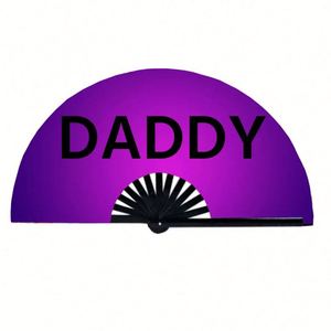 Éventail pliable en bambou noir, personnalisé et peint à la main, style traditionnel, vente en gros - Product Image 3