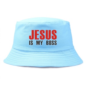 JESUS è il mio per il capo 100% <span class=keywords><strong>cappello</strong></span> da sole in cotone per uomo donna <span class=keywords><strong>cappello</strong></span> piatto all'aperto con ricamo 3D stile personaggio estivo <span class=keywords><strong>cappello</strong></span> da pescatore - Product Image 2
