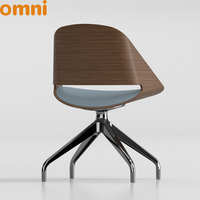 Chaise de direction moderne avec fonction tournante Base en métal KP-EP002 et siège de salle à manger élégant en bois de chêne