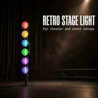 Projecteur de scène rétro LED RGBW DMX512 à six têtes verticales, sur pied en nid d'abeille, pour DJ, club, mariage, théâtre, spectacle, événement