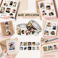 500 autocollants Washi Graffiti Bangtan Boys, cartes carrées Kpop Idol, ruban adhésif pour fans et autocollants décoratifs pour scrapbooking DIY