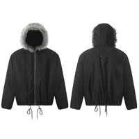 Veste bomber décontractée pour homme, style streetwear, noire, à manches longues, zippée, col montant, poignets et ourlet côtelés, poche avant – Grande Vente