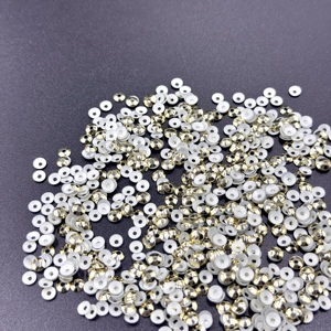 Strass thermocollants holographiques de luxe, dorés clairs, à trou central, à dos plat, 4 mm, de haute qualité, sans nickel, écologiques, pour vêtements - Product Image 2