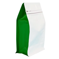 Sachet de café personnalisé imprimé avec soufflet latéral, fermeture éclair, fond carré et valve unidirectionnelle pour l'emballage de grains de café torréfiés