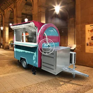 모바일 커피 숍 아이스크림 밴 트럭 식품 트레일러 카트 바베큐 푸드 트럭 양보 트레일러 주방 푸드 트럭 판매 캘리포니아