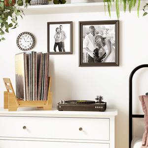 Support de rangement pour disques vinyles en bambou pour <span class=keywords><strong>CD</strong></span>, DVD, LP, albums, capacité 50, pour la maison, le bureau, vente en gros, OEM, logo personnalisé - Product Image 2