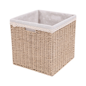 Woven Storage <b>Basket</b> <b>Square</b> Foldable Clothing Organizer Household Storage Box Desktop Organizer Minimalist Design - Product Image 5