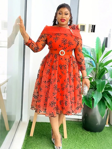 Abito estivo a trapezio stampato per donne taglie forti, ispirato al commercio estero transfrontaliero europeo-americano - Novità - Product Image 4