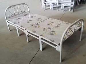 Stable Manufacturing Modern Design Factory Affordable Wholesale of Strong Portable <b>Single</b> <b>Metal</b> <b>Frame</b> Folding <b>Beds</b> with Mattress - Product Image 2
