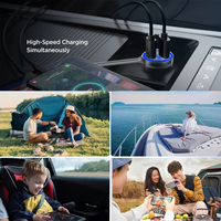 Cable de Carga para Coche Starlink Mini de 12-24V con Encendedor de Cigarrillos, 3M, Impermeable, PD35W, USB-C/USB-A, Carga Rápida, Pantalla Digital