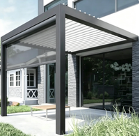 Pergola en aluminium motorisée bioclimatique pour l'extérieur, panneaux de toiture en métal pour l'extérieur