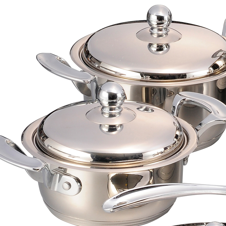 12 Pieces Kitchenware Non Stick Cooking Pot Sets Stainless Steel Elegant Cookware Sets · image 3