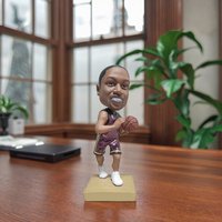 Personnalisé 3D résine artisanat basket-ball étoile bobble tête décoration de la maison figurine sport jeu souvenir cadeaux art thème affichage ornement
