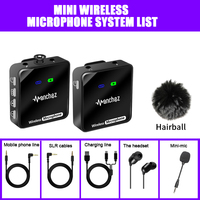 Microphone sans fil miniature à revers Manchez, adapté aux conférences, à l'enregistrement vidéo sur téléphone portable, aux ordinateurs, aux appareils photo, aux enseignants