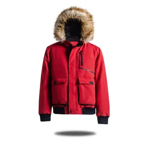 ファッション新しいデザインフグパディング屋外赤い色プラスサイズ男性用暖かいジャケット冬のジャケット