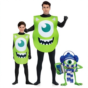 Divertido Disfraz de Monstruo Verde de un Solo Ojo <span class=keywords><strong>para</strong></span> Familiares, Adultos y Niños, <span class=keywords><strong>para</strong></span> Halloween, Carnaval, Fiestas, Cosplay, Actuaciones - Product Image 1
