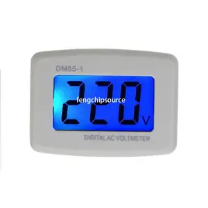 DM55-1 flat plug round plug AC voltmeter AC 110V 220v American standard European standard LCD plug voltmeter