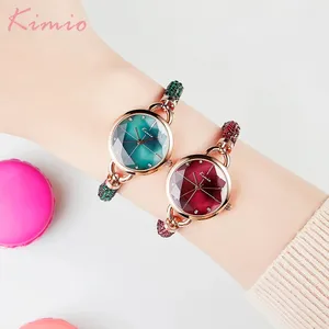 KIMIO K6328S bling OEM kit jam tangan guangzhou Kreatif 14k kaca safir emas tahan air gratis pengiriman murah