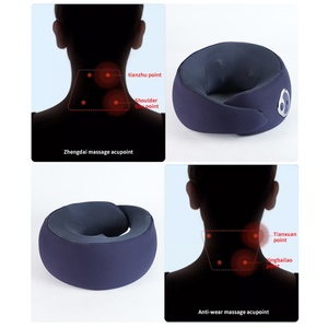 Wholesale Multifunctional Heating <b>Memory</b> <b>Foam</b> U-shaped Massage Pillow Electric Infrared Removable Washable 100% Cotton - Product Image 4