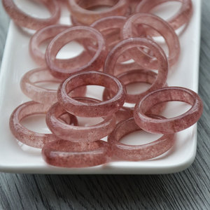 Natural Strawberry <b>Quartz</b> <b>Ring</b> Pigeon Blood Red Round 19mm Inner Diameter For <b>Ring</b> Making - Product Image 1