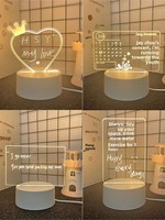 Tableau d'écriture carré en acrylique LED, lampe pour dessin et messages, personnalisable, cadeau de décoration de bureau pour la remise des diplômes
