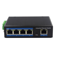 Switch PoE Ethernet de 100M/1000Mbps, 5 Puertos, Sin Administración, Fast Ethernet PoE+, Montaje en Riel DIN, DC 48V~55V