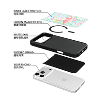 Coque de téléphone AG Feeling Black Edge avec motif lapin doré pour iPhone 17, 17 Pro Max, 16 Pro, 15 – Coque magnétique