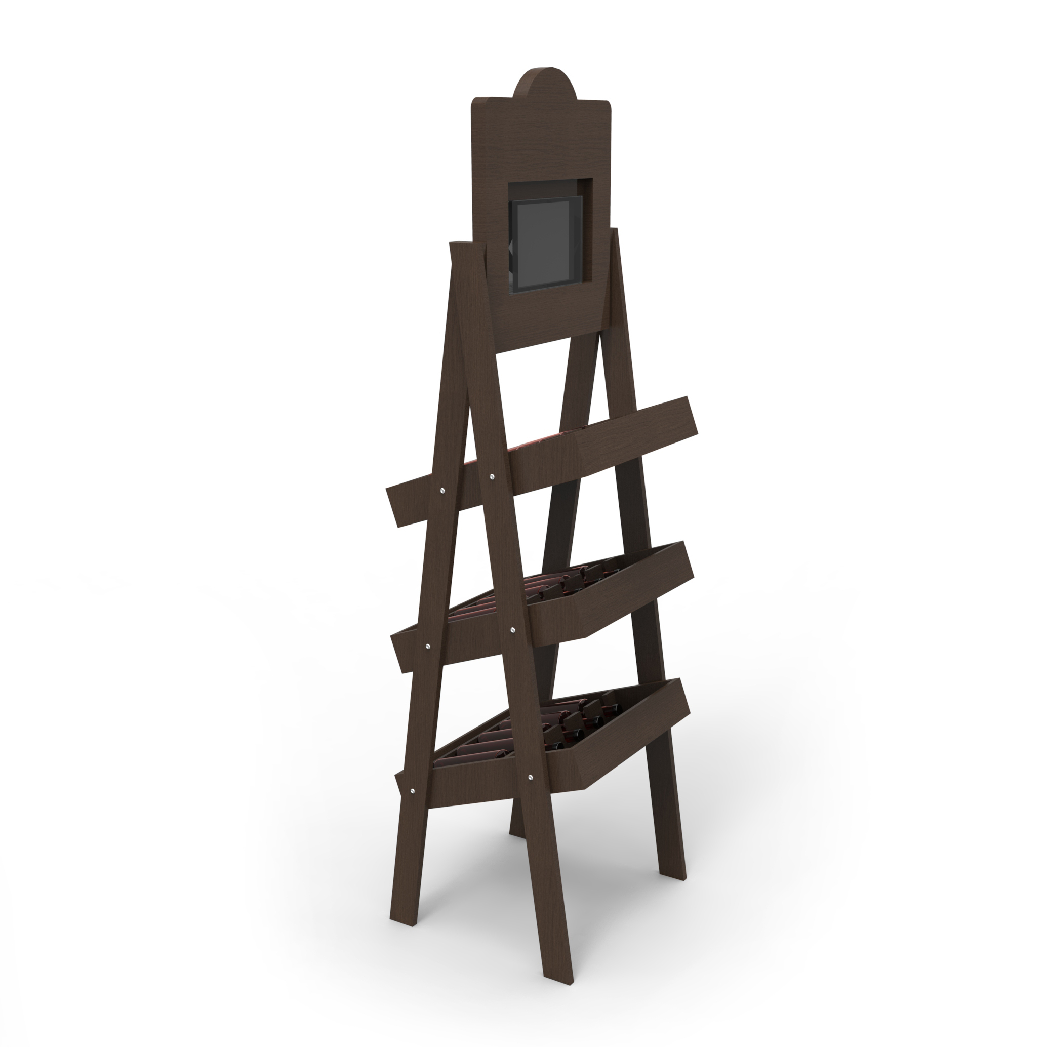 Hot Selling Modern Wooden Wine Display Shelf Floor Stand and Rack Customizable Logos for Store Display Stands — view 6
