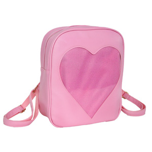 Diseño personalizado Candy PU Leather <span class=keywords><strong>Love</strong></span> Heart Shape ventana transparente Ita Bag Mochila - Product Image 2