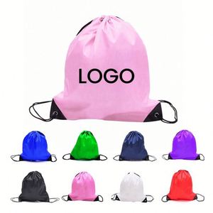Promotional Eco Friendly Waterproof Simple Large Capacity Unisex Sports Gym Polyester String <b>Backpack</b> with Drawstring Closure - Product Image 5