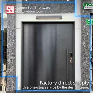 Porta Pivotante Moderna in Ferro Battuto di Grandi Dimensioni, Design Personalizzato, Porta d'Ingresso Esterna di Sicurezza Antifurto per Appartamenti, Atri Esterni e Ville - Product Image 5