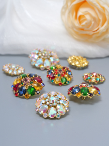 Đa Năng DIY Hỗn Hợp Màu Sắc Thủy Tinh Đồng Claw Nút Cho Quần Áo Trang Trí Nút Xuống Áo Sơ Mi Phụ Nữ May Phụ Kiện - Product Image 3