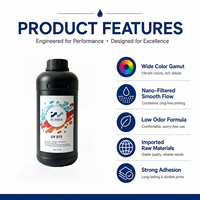 Encre UV DTF universelle compatible avec plusieurs matériaux pour imprimante Epson I3200U1 DX5 DX7 XP600 TX800 Bois Verre Céramique Métal Acrylique