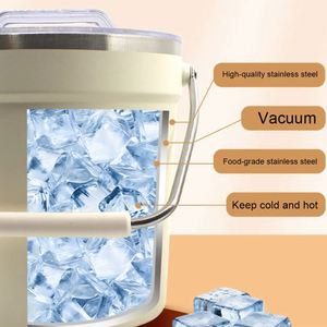 Seau à glace isotherme sous vide en acier inoxydable avec couvercle, personnalisable avec logo, 2L, 4L, 8L, pour cocktails, champagne, vin, bière, idéal pour les grandes réceptions - Product Image 5