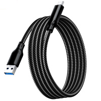 Gen2 kabel kepang USB 3,2 10Gbps 3A 60W QC 3.0 pengisian cepat USB C 3.2 PD untuk kamera komputer SSD Hard Disk Transfer Data PVC