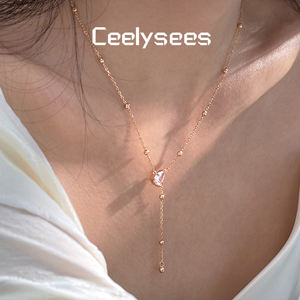 Collana a Catena a Y con Perla a Goccia in Argento Sterling 925, Gioiello di Tendenza di Alta Gamma per Donne, Regalo per la <span class=keywords><strong>Vita</strong></span> Quotidiana - Product Image 5