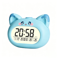 Jam Alarm Digital LCD Kartun Baru Dengan Fitur Snooze, Timer & Tampilan Suhu untuk Penggunaan di Kantor, Rumah, Sekolah, Pelajar, dan Anak-Anak