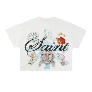T-shirts courts Boxy surdimensionnés 100% coton Y2K imprimé graphique t-shirts Streetwear T-shirts pour hommes de haute qualité - Product Image 3