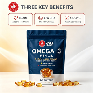 น้ำมันปลาโอเมก้า 3 สูตรเข้มข้น สำหรับผู้ใหญ่ ยี่ห้อสินค้าสั่งผลิต 4200 มก. EPA 1200 DHA 900 รสเลมอน 240 แคปซูล บำรุงหัวใจ ขายส่ง - Product Image 2