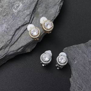 Clip per <span class=keywords><strong>orecchio</strong></span> maschio e femmina in rame con zircone perno rotondo senza Piercing - Product Image 1