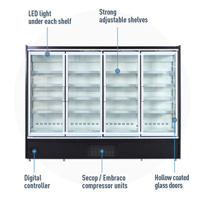Congelador Comercial Vertical, Refrigerador de Bebidas con 4 Puertas de Vidrio - Product Image 2