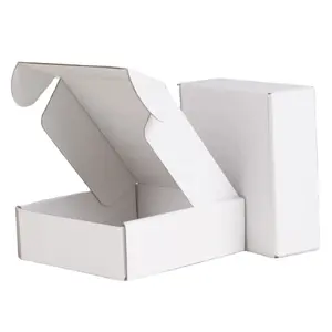 Özel baskılı flüt e-ticaret ambalaj kutusu oluklu karton nakliye mailler beyaz Tab kilitleme kitap posta gönderim kutusu