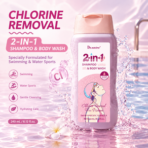 Productos de cuidado capilar y corporal de marca privada, limpiador corporal para después de nadar, elimina el cloro, champú y gel de ducha 2 en 1 para mujeres - Product Image 1