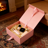 Boîte cadeau pliable magnétique haut de gamme avec logo de marque personnalisé, respectueuse de l'environnement, avec ruban décoratif en matériau recyclé pour un emballage de luxe
