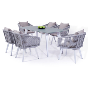 Fashional <span class=keywords><strong>Bistro</strong></span> cuerda tejida mesa de comedor y silla, muebles al aire libre, jardín - Product Image 1