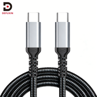Câble USB-C vers USB-C DFX 100W 5A 1M, charge rapide PD, tressé en nylon avec E-Marker pour iPhone 16 17 MacBook Surface Laptop