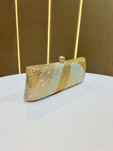 New Classic Luxury Women's <b>Long</b> Evening Clutch <b>Bag</b> with Rhinestone Magnetic Closure & Chain Strap for Wedding Prom Party - Product Image 1