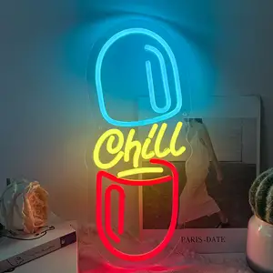 1 adet Chill hap Y2k aydınlatma LED Neon işık tiki estetik kovboy odası dekor kızlar kadınlar için yatak yurt sanat duvar dekor