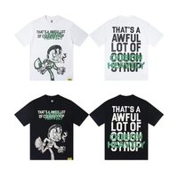 Camiseta de Verano para Hombre con Estampado de Letras 'THAT'S AWFUL LOT', Estilo Hip-Hop, Transpirable, de Algodón, Manga Corta, Corte Holgado, 280 Gramos